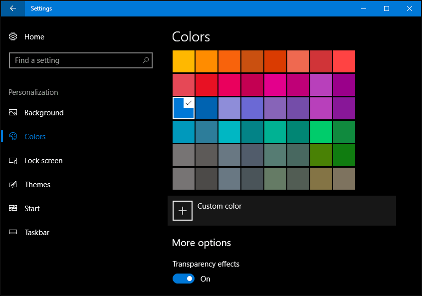 Cómo cambiar el color y la apariencia en Windows 10 Creators Update