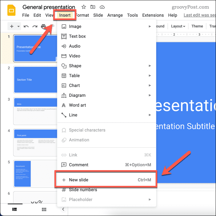 Crear una nueva diapositiva en Presentaciones de Google