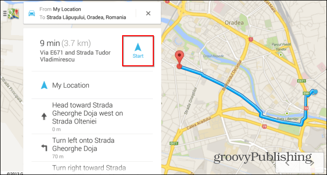 Inicio rápido Pin de navegación de Google Maps