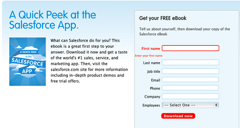página de inicio de Salesforce