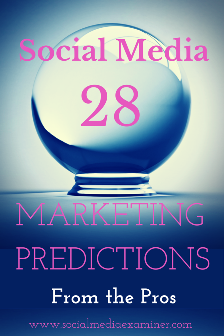 28 predicciones de marketing en redes sociales para 2015 de los profesionales: examinador de redes sociales
