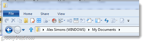 barra de herramientas compacta de Windows 8