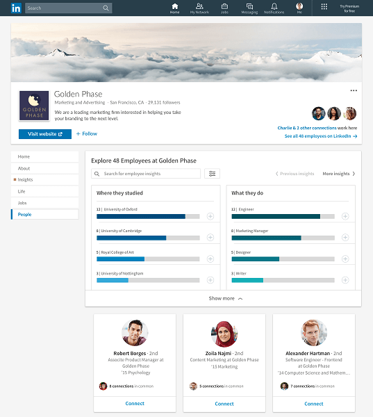 LinkedIn implementó varias funciones nuevas para ayudar a los miembros a conectarse con las empresas que les interesan.