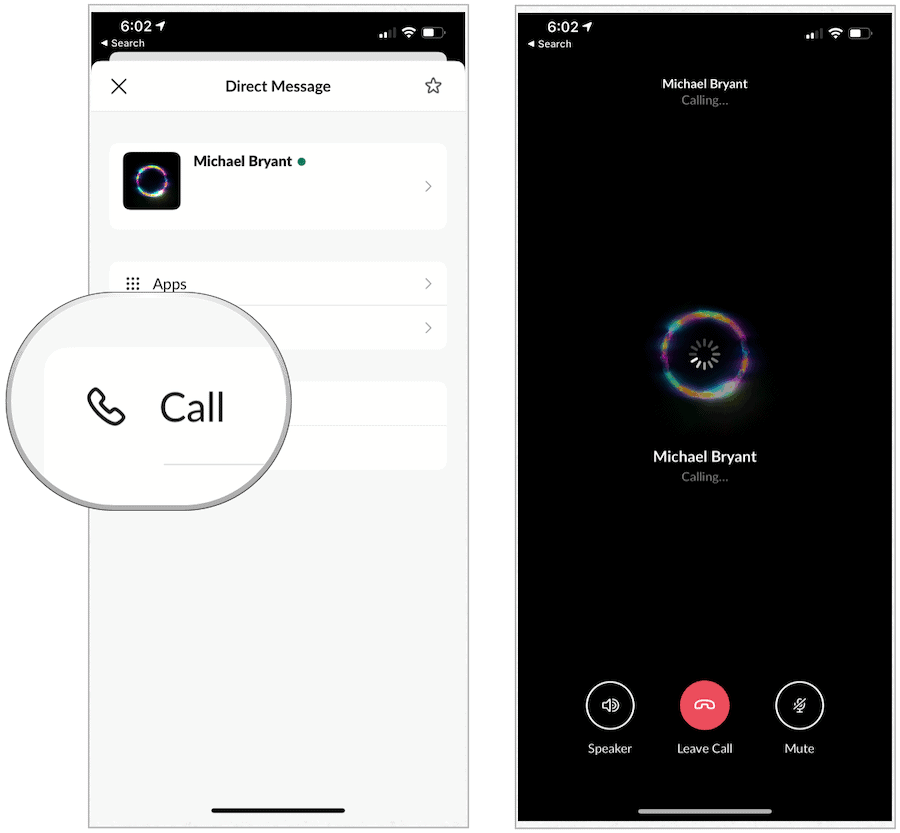 Slack hace llamadas en el móvil