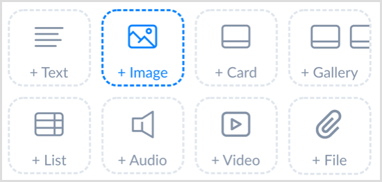 Agregue un bloque de contenido de imagen e incluya una imagen en su mensaje de transmisión en ManyChat.