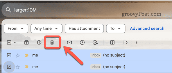 Eliminar correos electrónicos de Gmail de los resultados de búsqueda