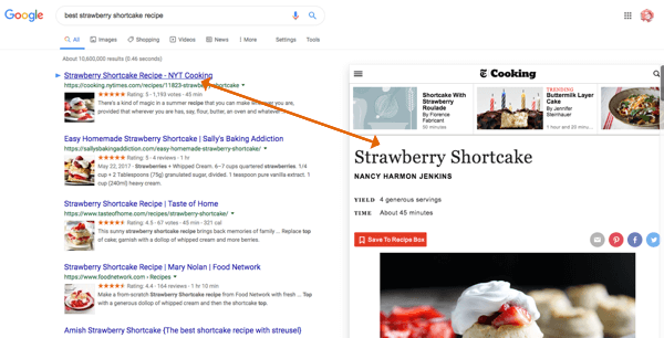 Utilice Google Results Previewer para ver el contenido antes de hacer clic.