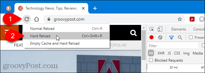 Recargar opciones en Chrome