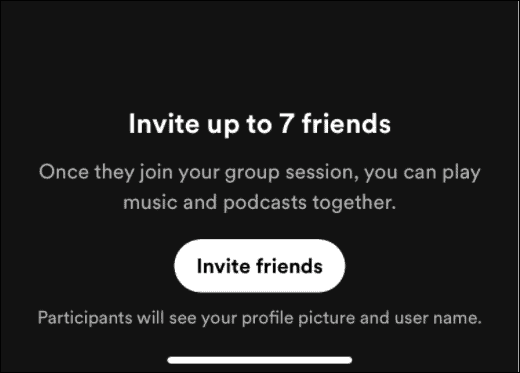 botón invitar a amigos escuchar spotify con amigos
