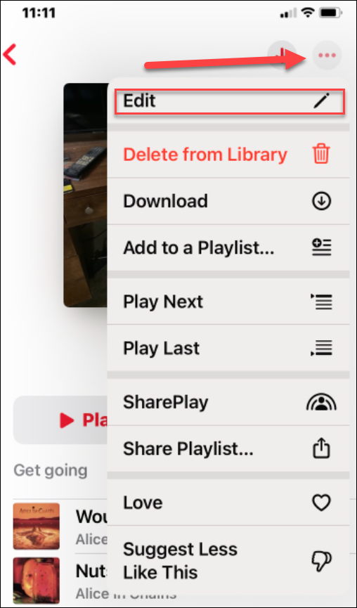 editar cambiar una lista de reproducción en Apple Music