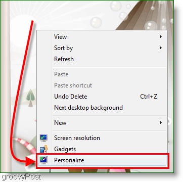 Captura de pantalla de Personalizar de Windows 7