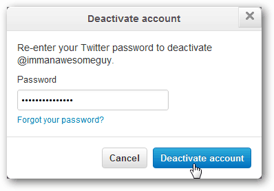 confirmar twitter desactivar