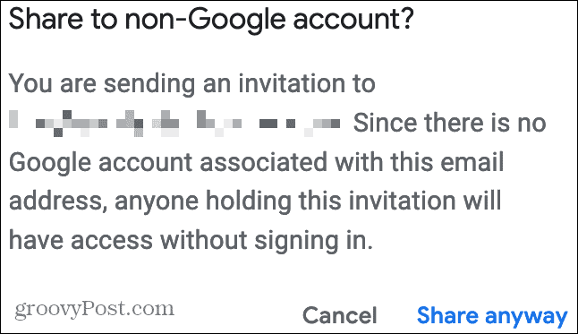 Compartir con una cuenta que no sea de Google