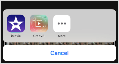 Toque el icono de CropVS para abrir las herramientas de la aplicación.
