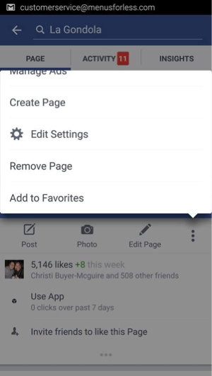 En el dispositivo móvil, visite su página de Facebook y toque Editar configuración. En el escritorio, haga clic en Configuración.