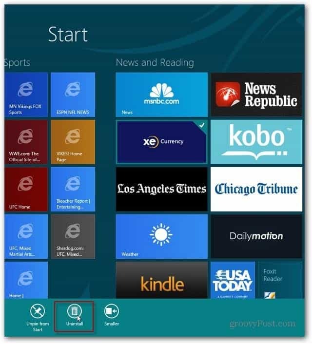 Cómo desinstalar aplicaciones de Windows 8