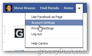 configuración de cuenta de clic de Facebook