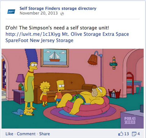 buscadores de self storage actualización de texto de facebook con imagen