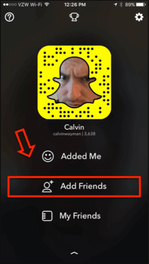 Snapchat añadir amigos