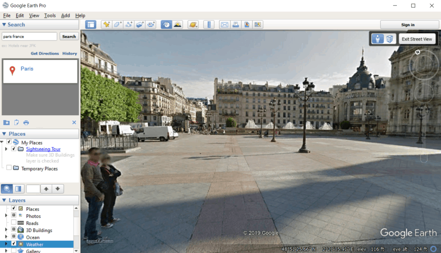 vista al suelo en paris francia