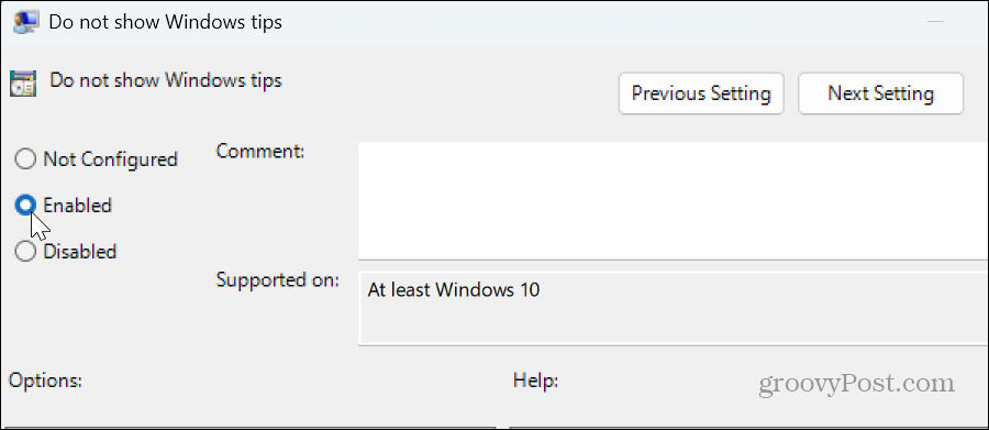 Deshabilite las notificaciones de consejos y sugerencias de Windows 11