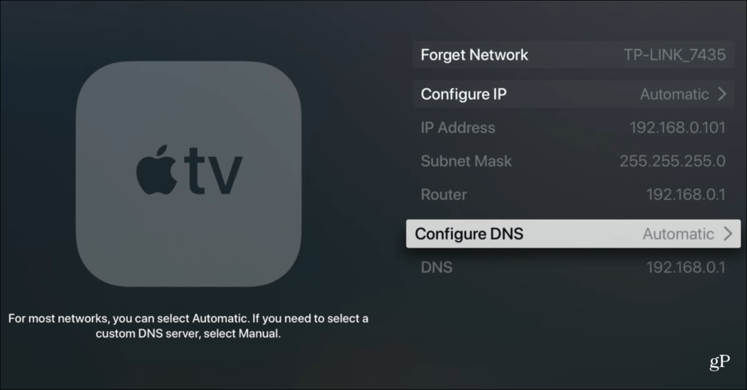 Cómo cambiar la configuración de DNS en su Apple TV