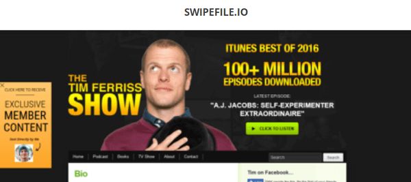 Inspírate con SwipeFile.io.