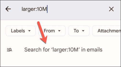Iniciar una búsqueda en Gmail en el móvil