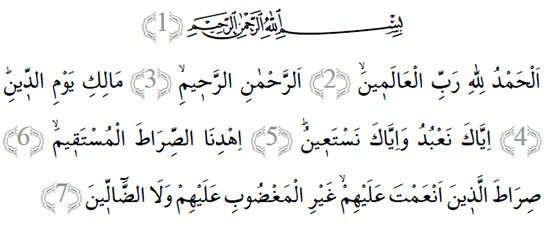 Surah Fatiha en árabe