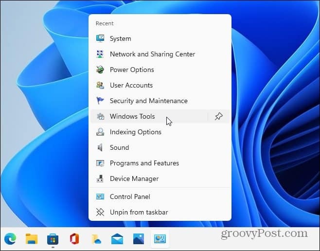 Acceda a los elementos de CPL en la barra de tareas de Windows 11