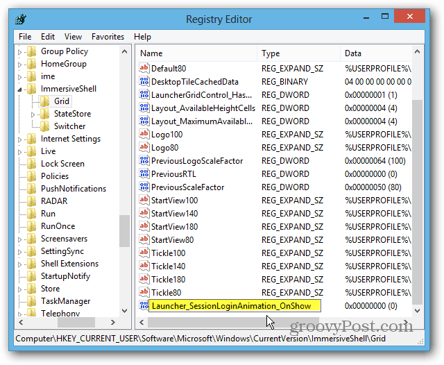 Valor DWORD del Registro de Windows 8