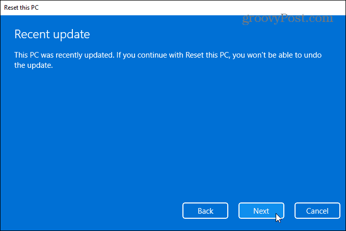 actualización reciente de windows 11