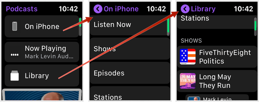 Podcasts de Apple Watch