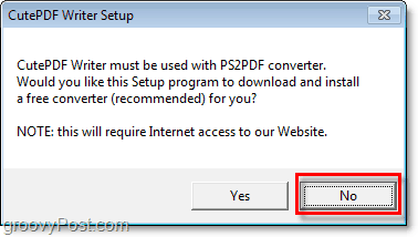 evite instalar PS2PDF en Windows 7