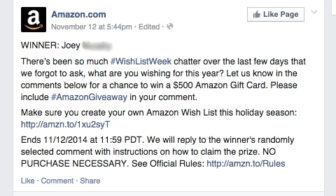 actualización de la lista de deseos de Amazon