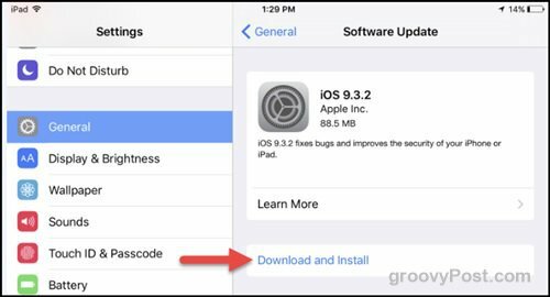 parche de seguridad de actualización de Apple iOS 9.3.2