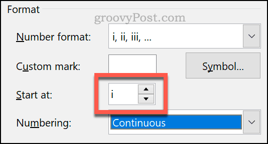 Establecer un número de inicio personalizado para notas al pie y notas al final en Word