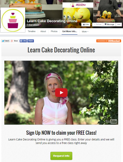 aprender a decorar pasteles en la aplicación de facebook en línea