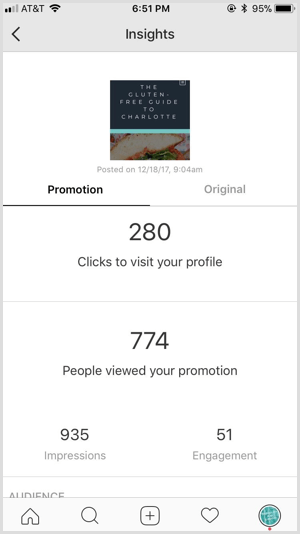 Promoción individual de Instagram Insights