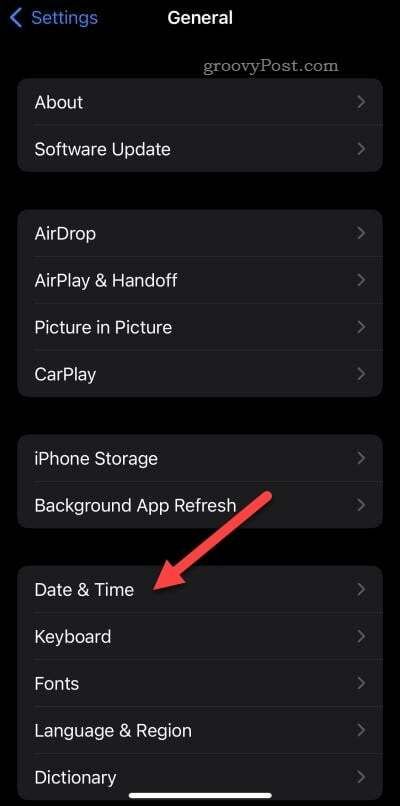 Configuración de fecha y hora del iPhone