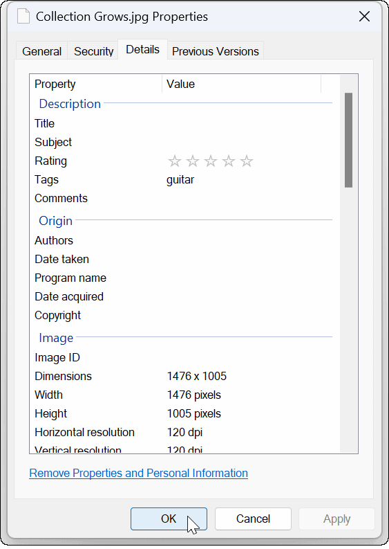 Agregar etiquetas a archivos en Windows 11