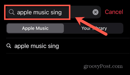 búsqueda de canto de música de Apple