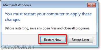 reinicie la computadora para terminar de apagar Internet Explorer 8 en Windows 7