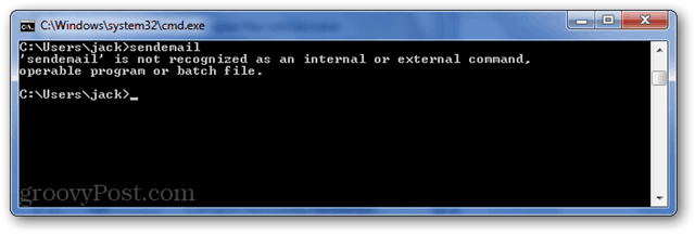 error de cli: sendemail no se reconoce como un comando interno o externo, programa operativo o archivo por lotes