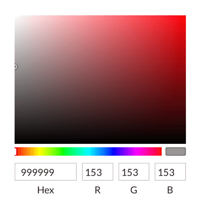 Seleccione colores con el selector de color o ingrese códigos hexadecimales.