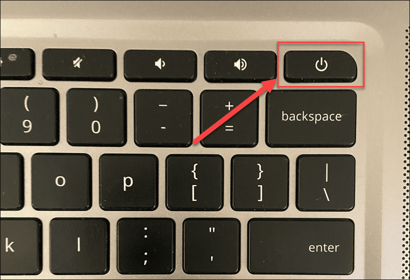botón de encendido arreglar una pantalla negra de Chromebook