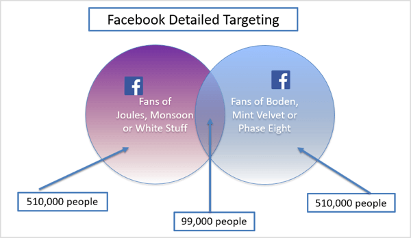Gráfico del ejemplo detallado de orientación de Facebook