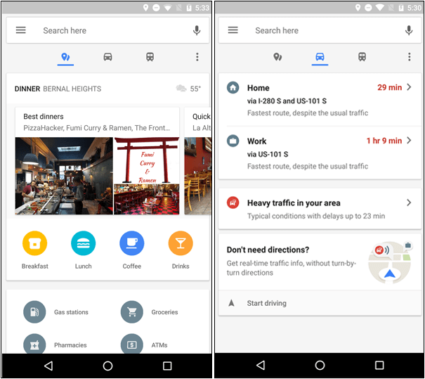 Google Maps para Android Obtener información de viaje en tiempo real