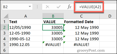 La función VALOR en Excel