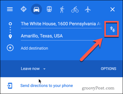 Botón de cambio de ubicación de Google Maps